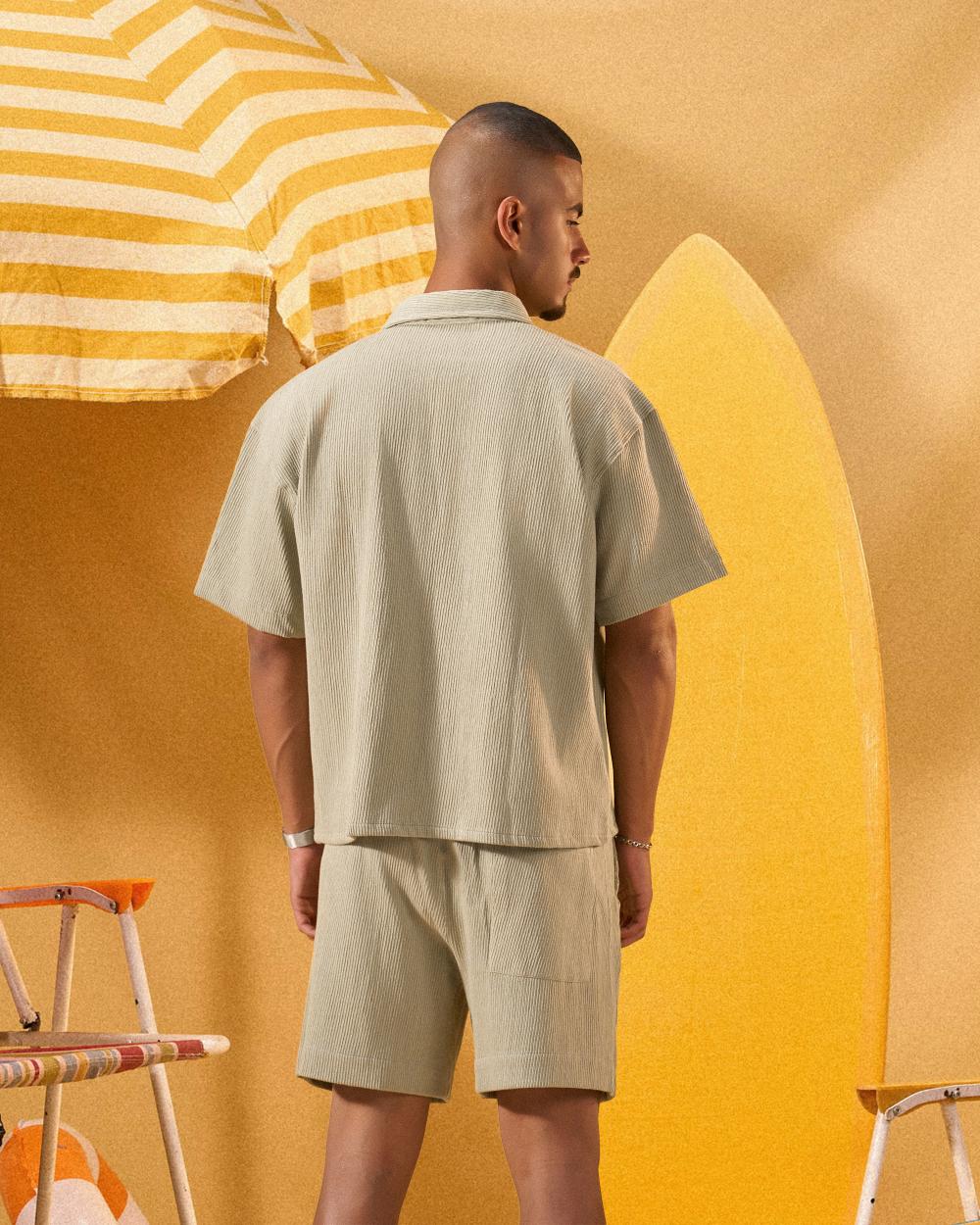 MINT GREEN RIDGED OVERSHIRT