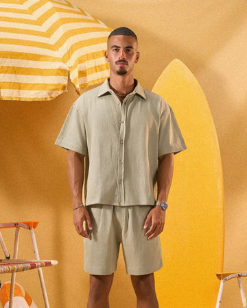 MINT GREEN RIDGED OVERSHIRT