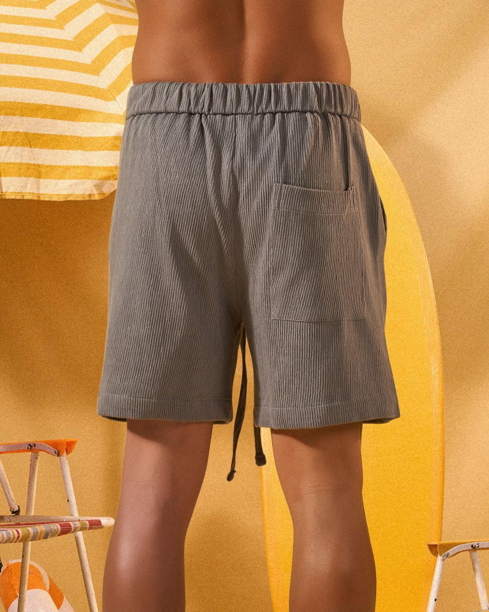 GREY RIDGED SHORT