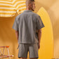DARK GREY RIDGED OVERSHIRT