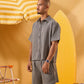 DARK GREY RIDGED OVERSHIRT