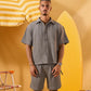 DARK GREY RIDGED OVERSHIRT