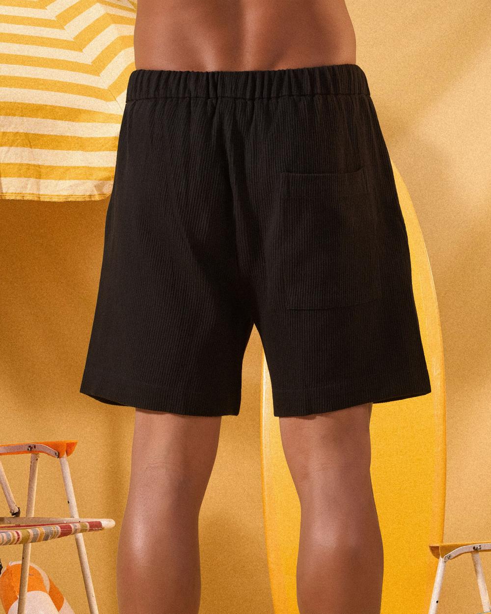 BLACK RIDGED SHORT