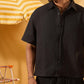 BLACK RIDGED OVERSHIRT