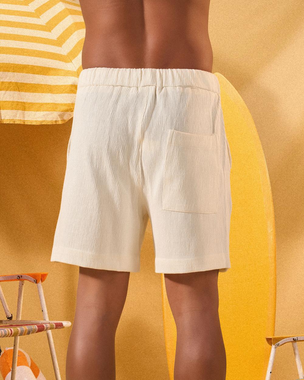 OFF-WHITE RIDGED SHORT