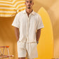 OFF WHITE RIDGED OVERSHIRT