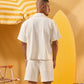 OFF WHITE RIDGED OVERSHIRT