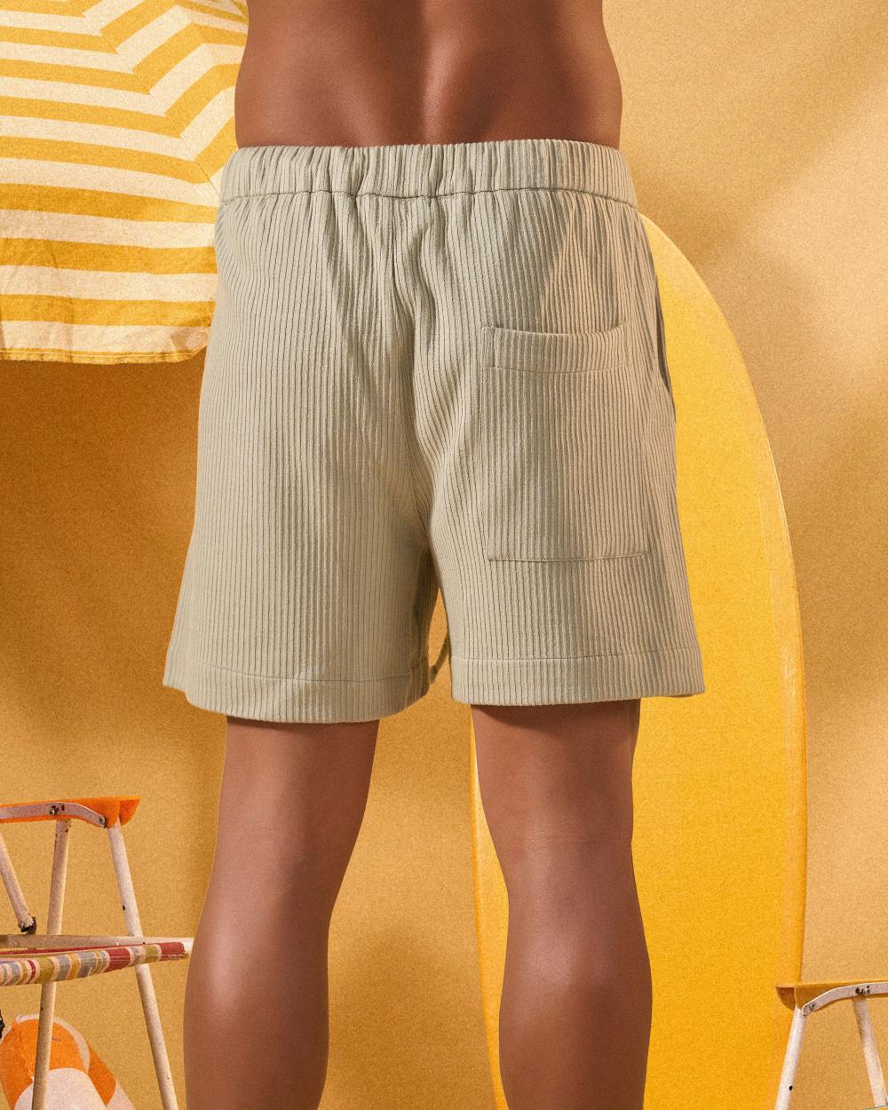 MINT GREEN RELAXED RIBBED SHORTS