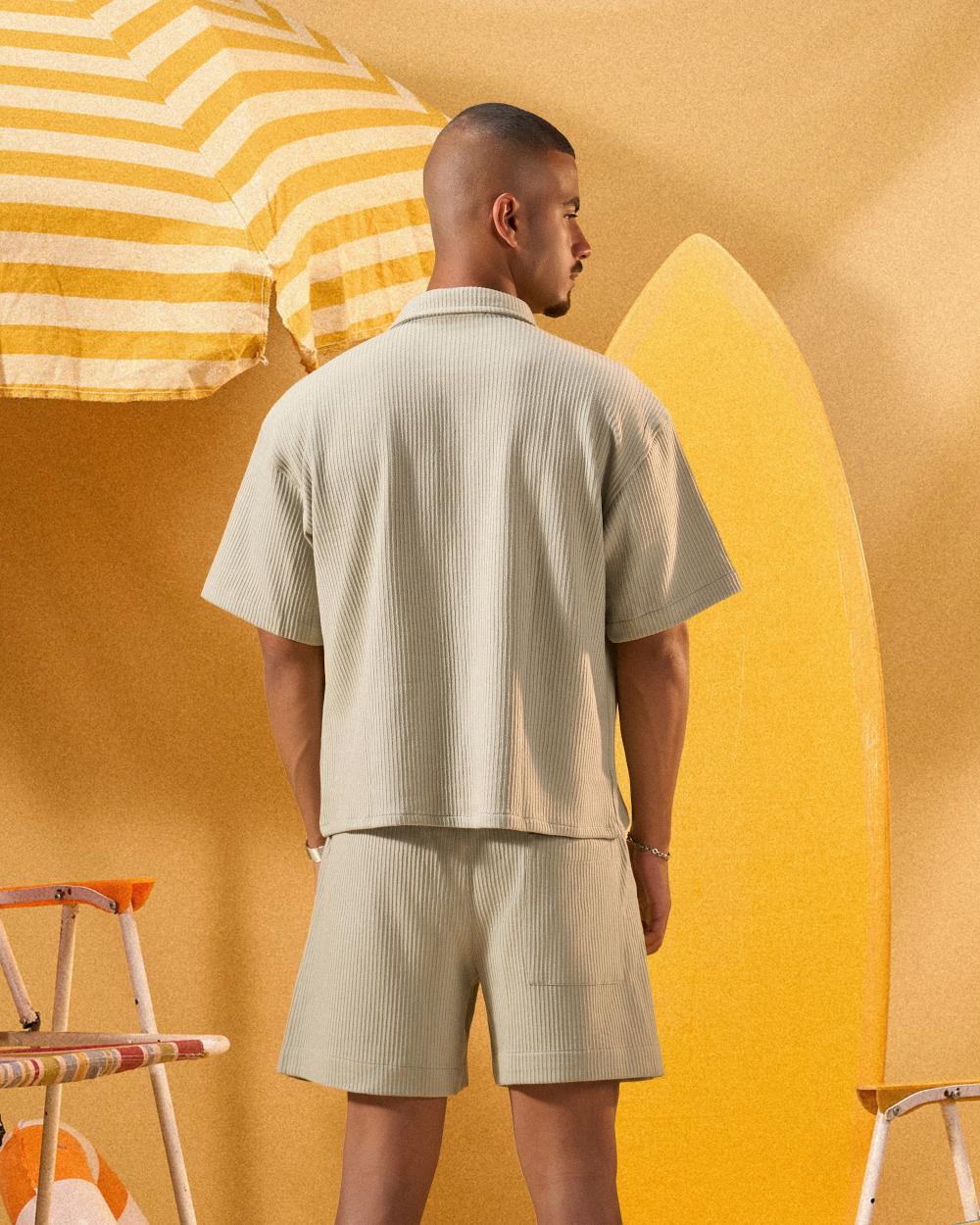 MINT GREEN RELAXED RIBBED OVERSHIRT