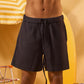 BLACK RELAXED RIBBED SHORTS