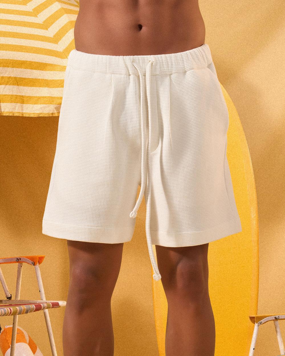 OFF WHITE WAFFLE SHORTS