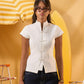 OFF WHITE BUTTON-UP MANDARIN TOP