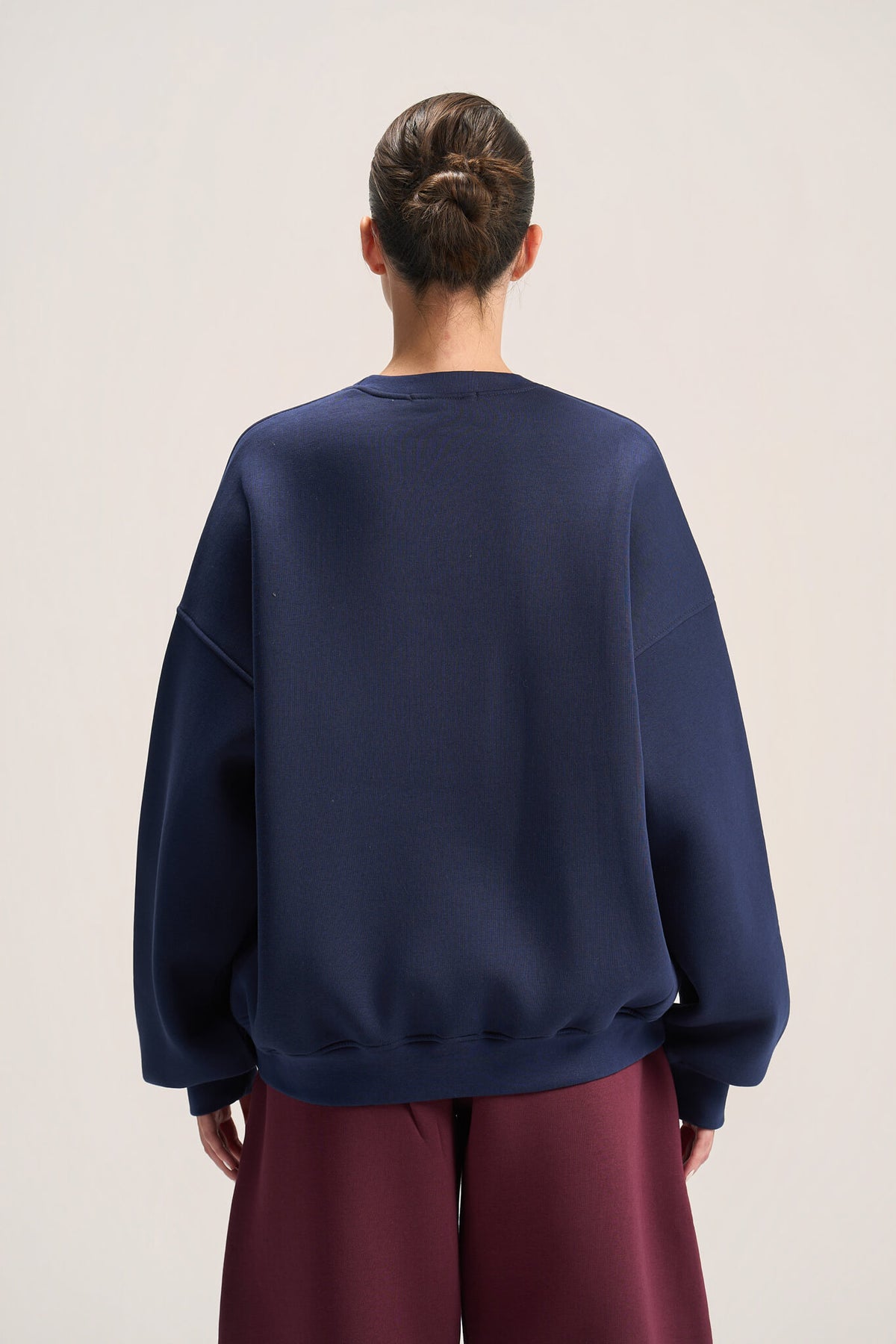 NAVY BLUE BOXY-FIT CREWNECK