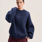 NAVY BLUE BOXY-FIT CREWNECK