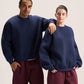 NAVY BLUE BOXY-FIT CREWNECK