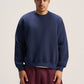 NAVY BLUE BOXY-FIT CREWNECK