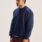 NAVY BLUE BOXY-FIT CREWNECK