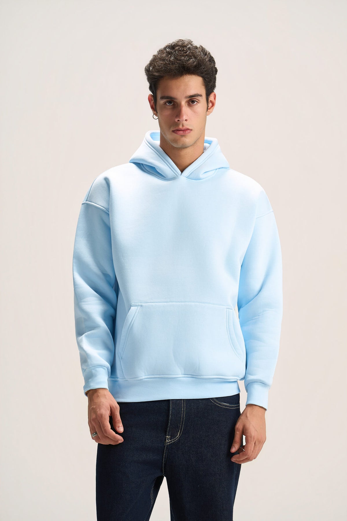 SKY-BLUE OVER-SIZED HOODIE