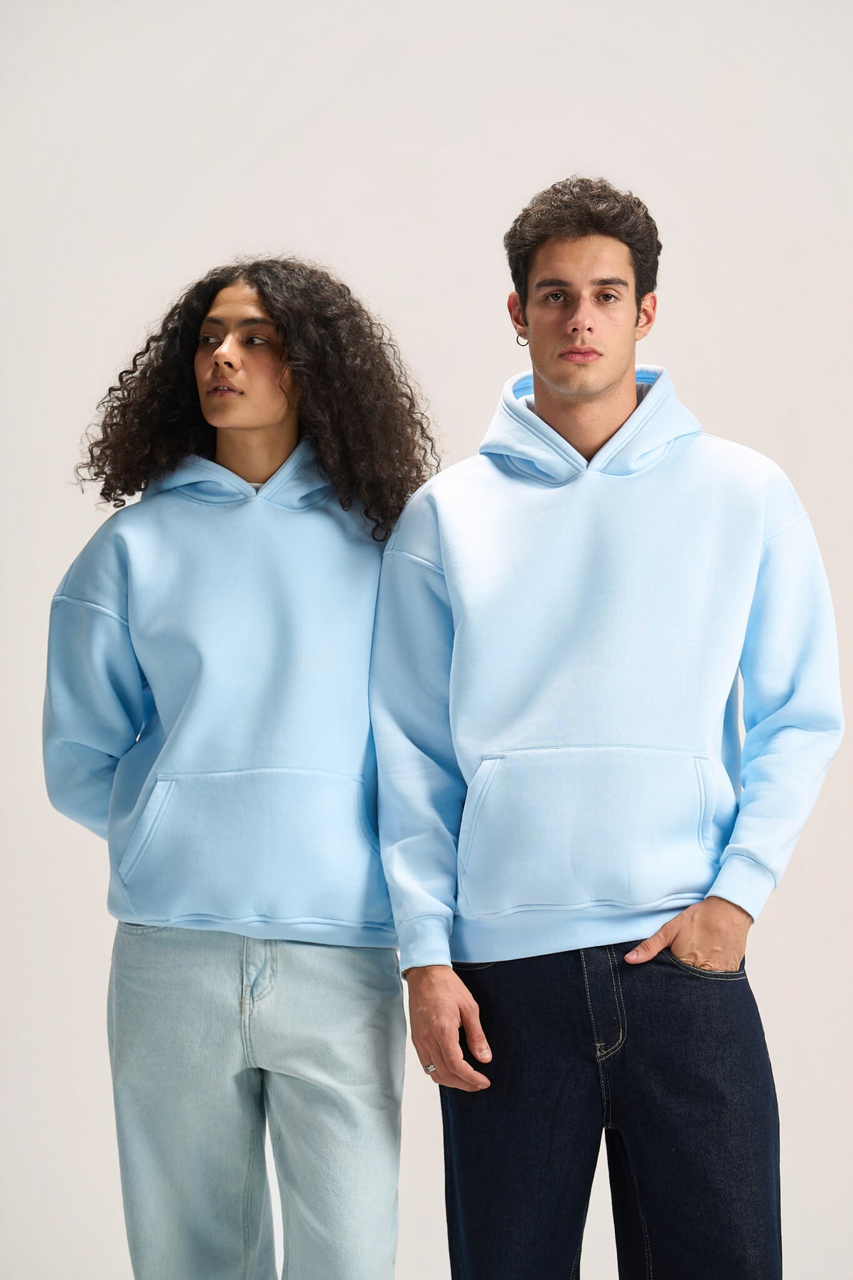 SKY-BLUE OVER-SIZED HOODIE
