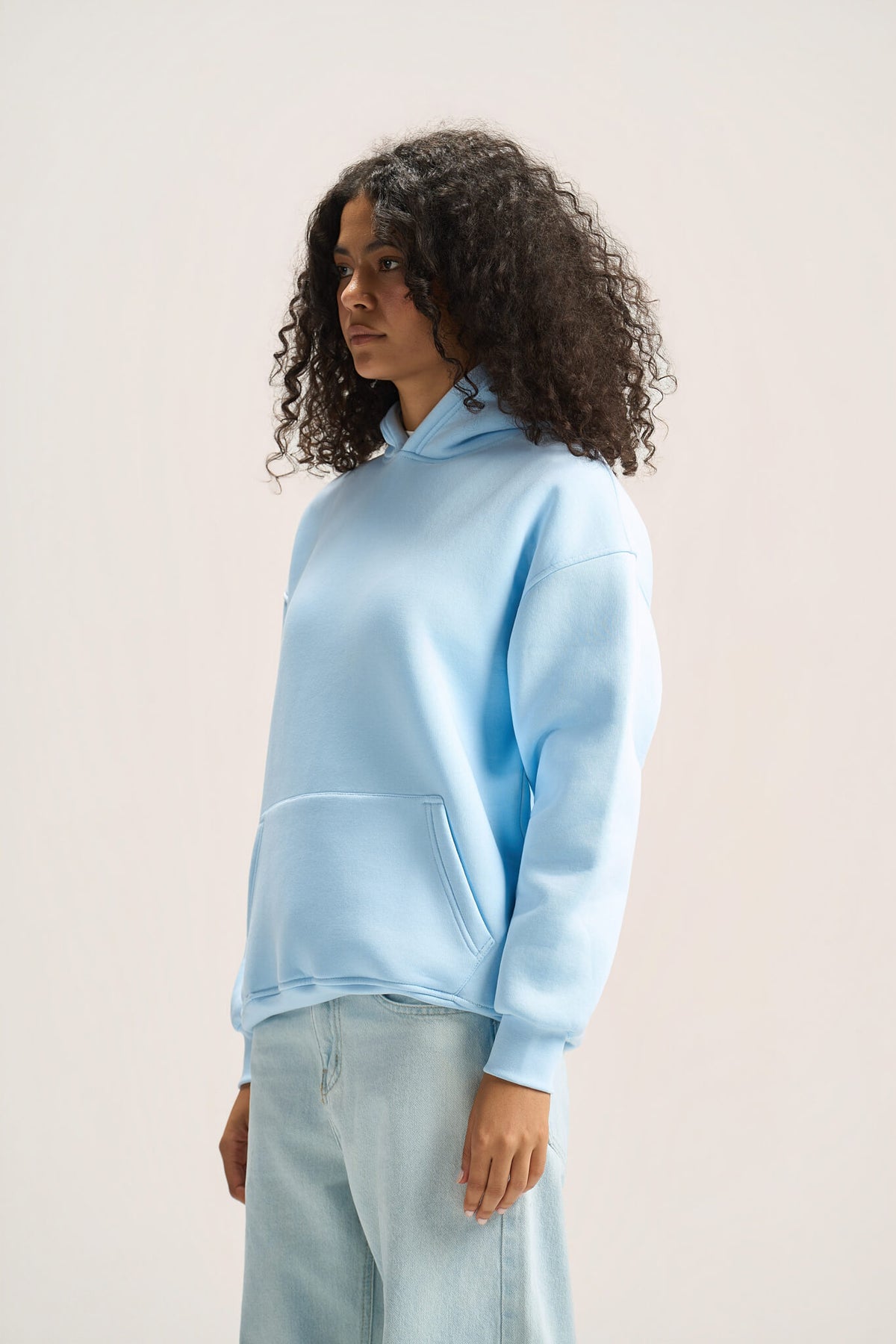 SKY-BLUE OVER-SIZED HOODIE