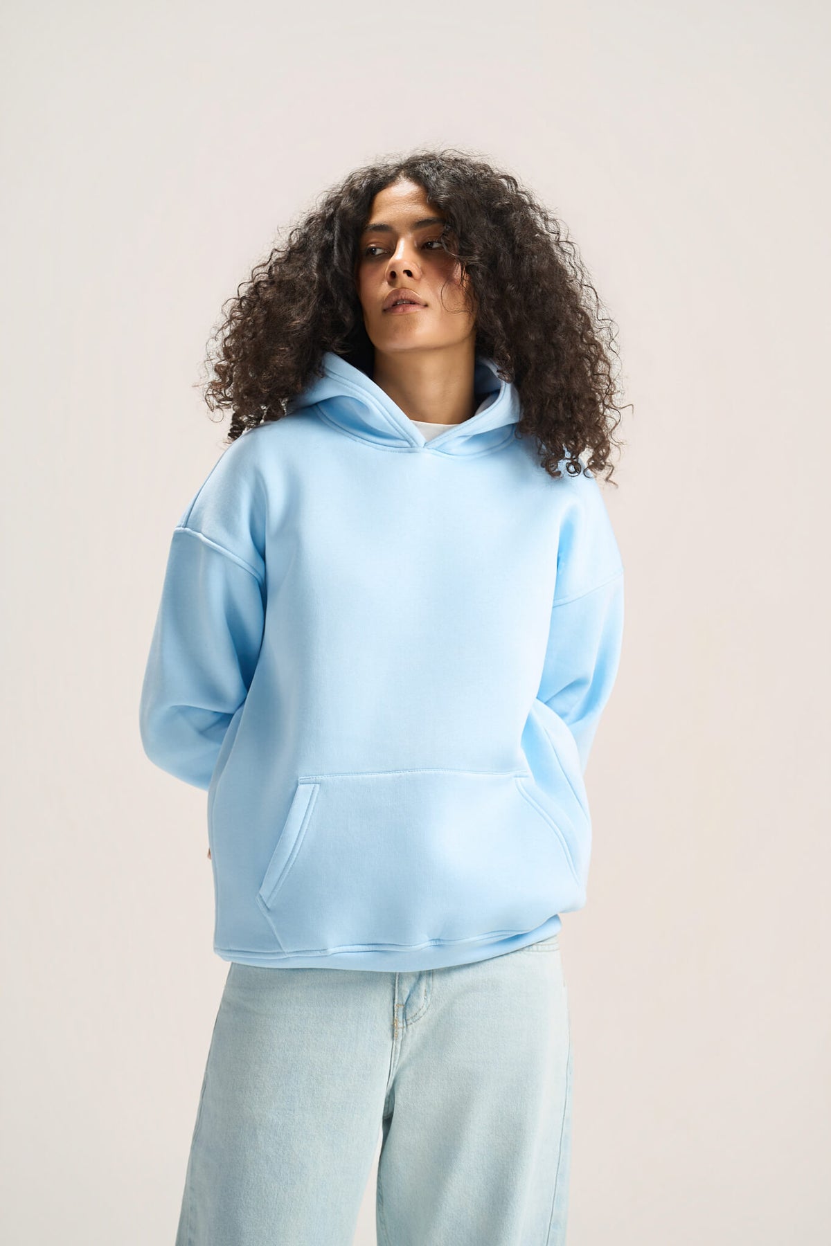 SKY-BLUE OVER-SIZED HOODIE