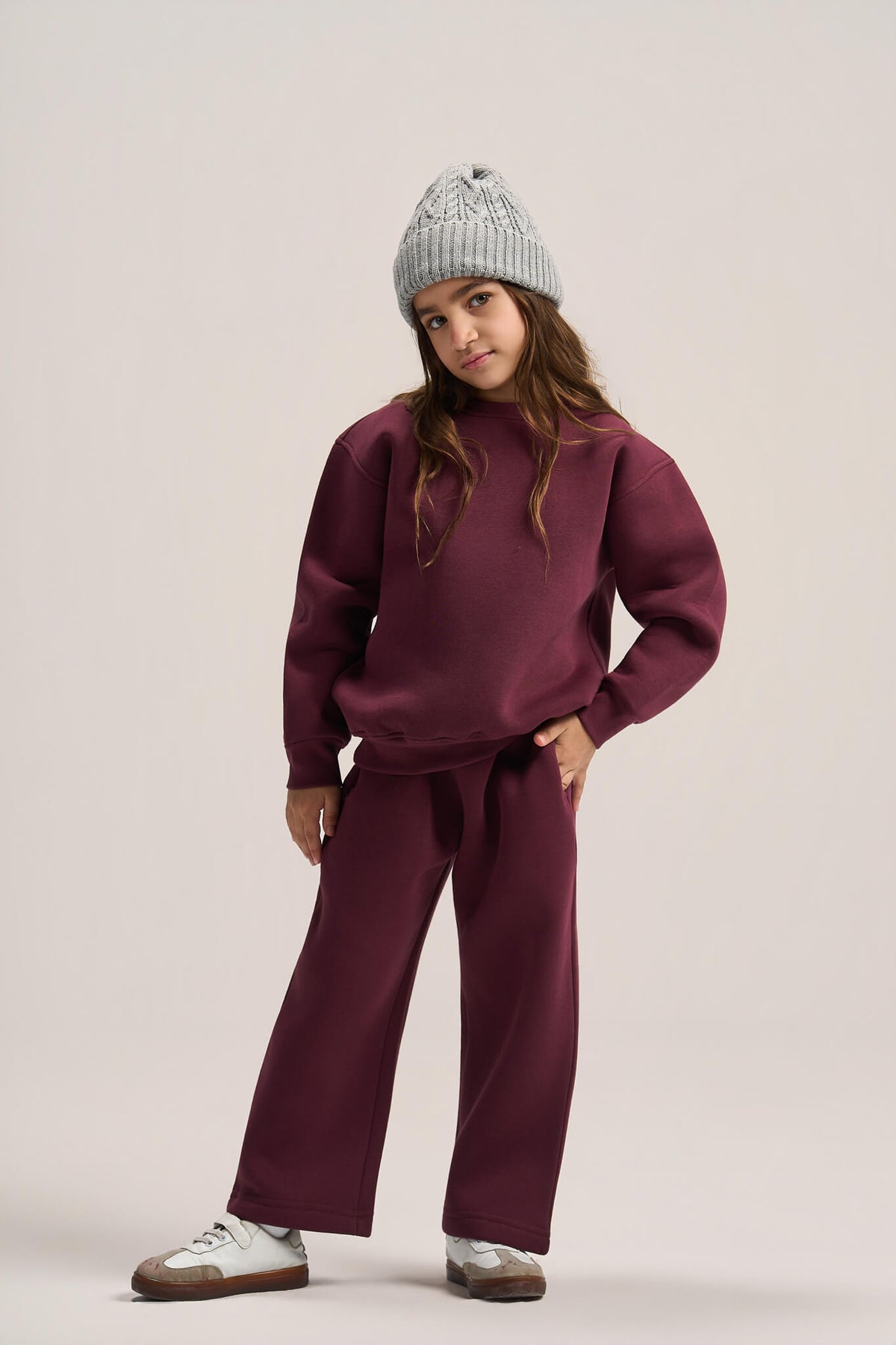 BURGUNDY LITTLE ONES RELAXED-FIT SWEATPANT