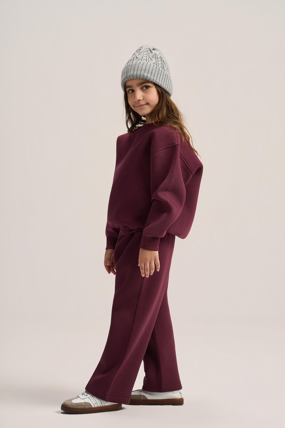 BURGUNDY LITTLE ONES RELAXED-FIT SWEATPANT