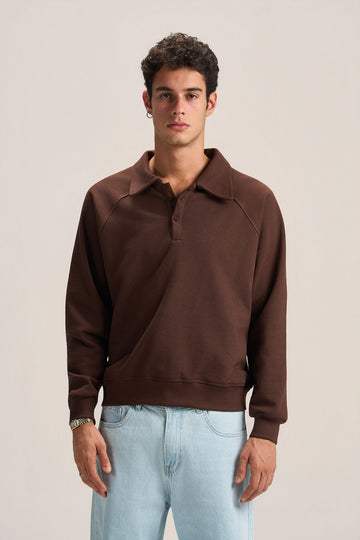 V-NECK COLLAR SWEATSHIRT