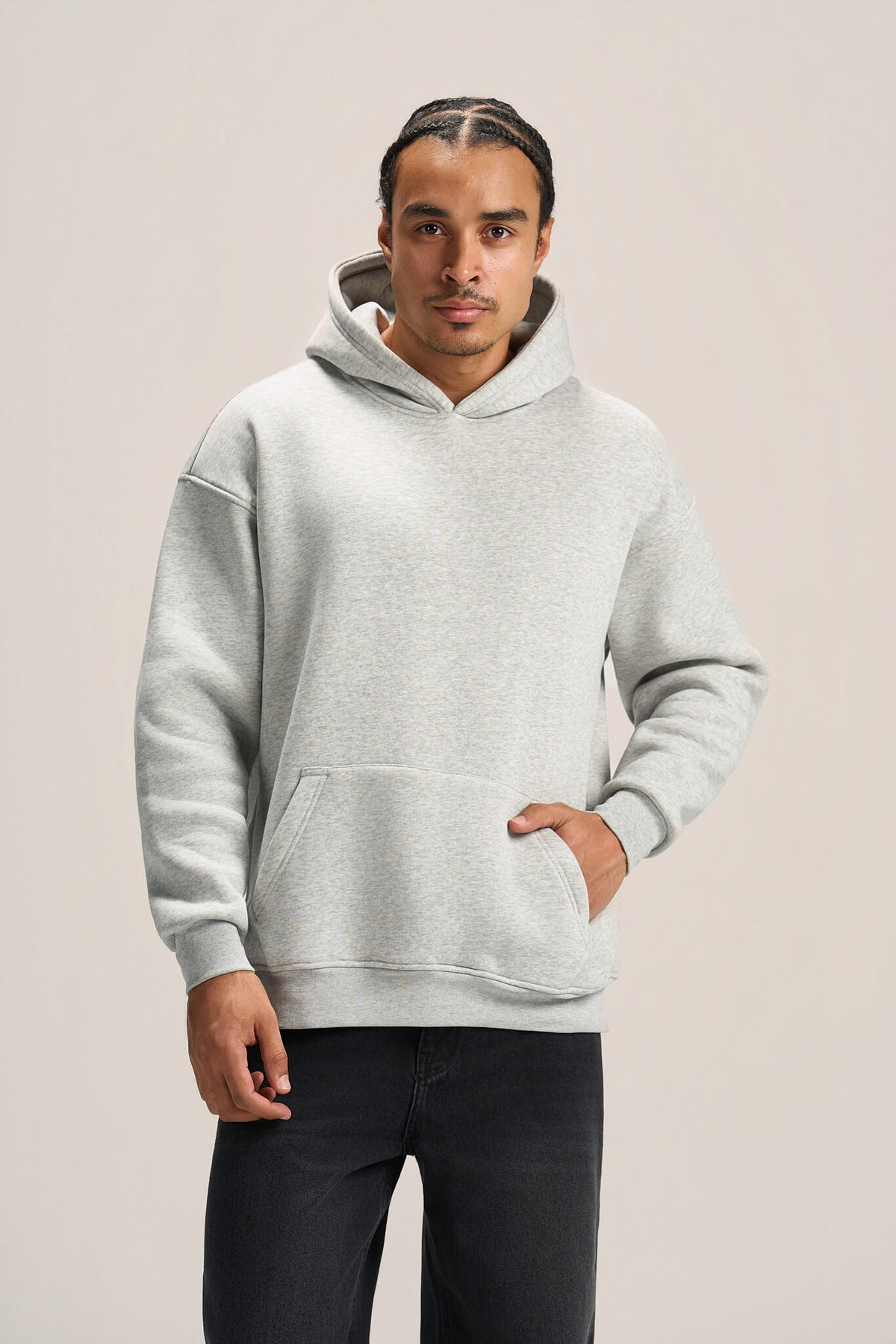 ASH GREY OVER-SIZED HOODIE