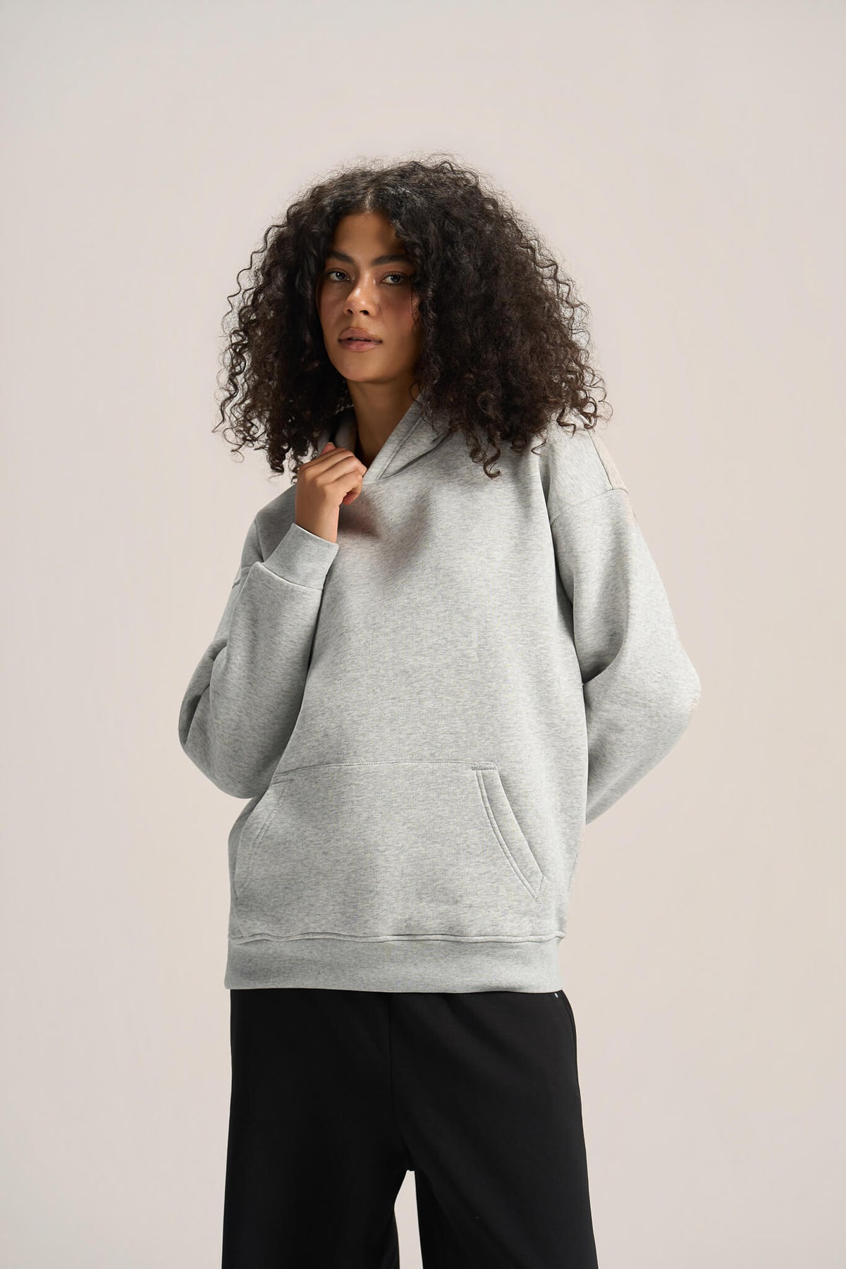 ASH GREY OVER-SIZED HOODIE