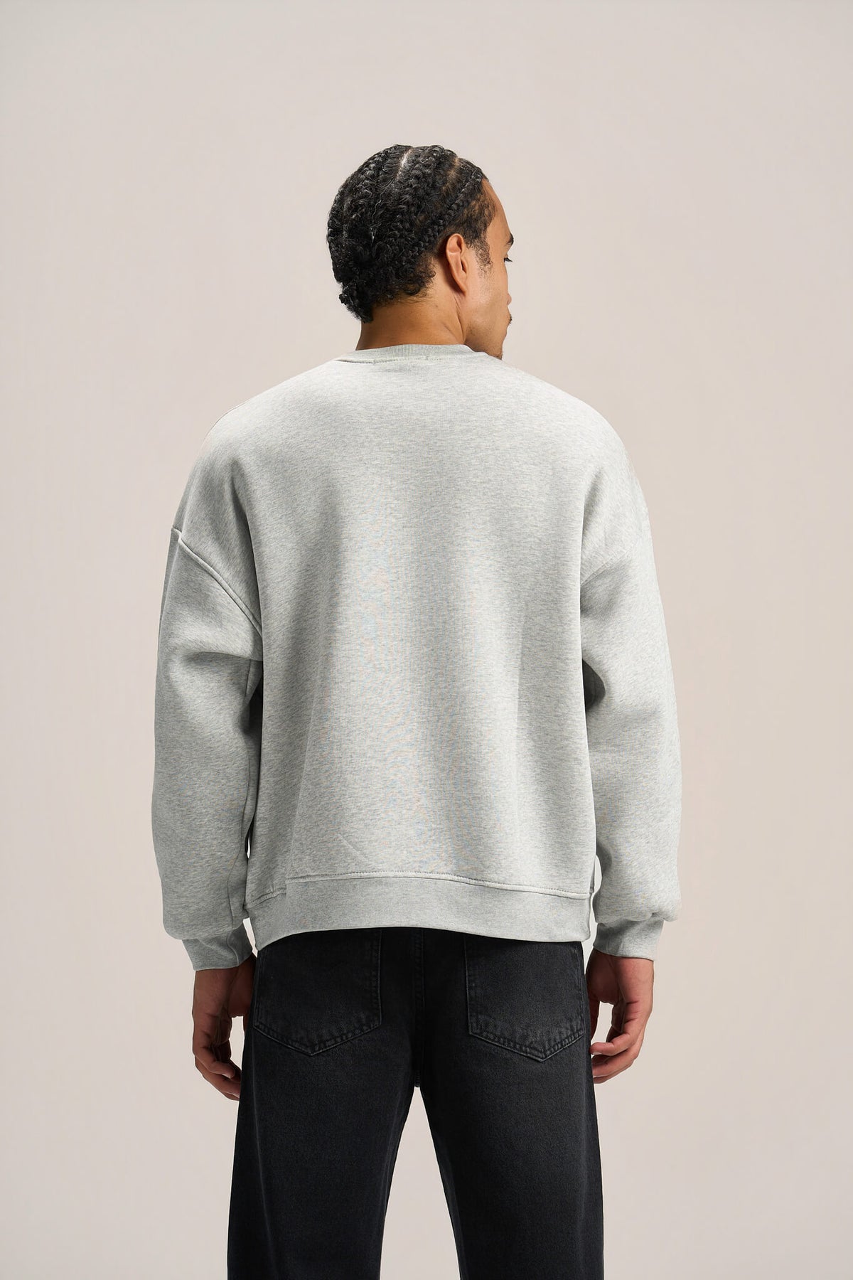 ASH GREY BOXY-FIT CREWNECK