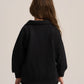 BLACK LITTLE ONES V-NECK COLLAR SWEATSHIRT