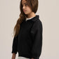 BLACK LITTLE ONES V-NECK COLLAR SWEATSHIRT