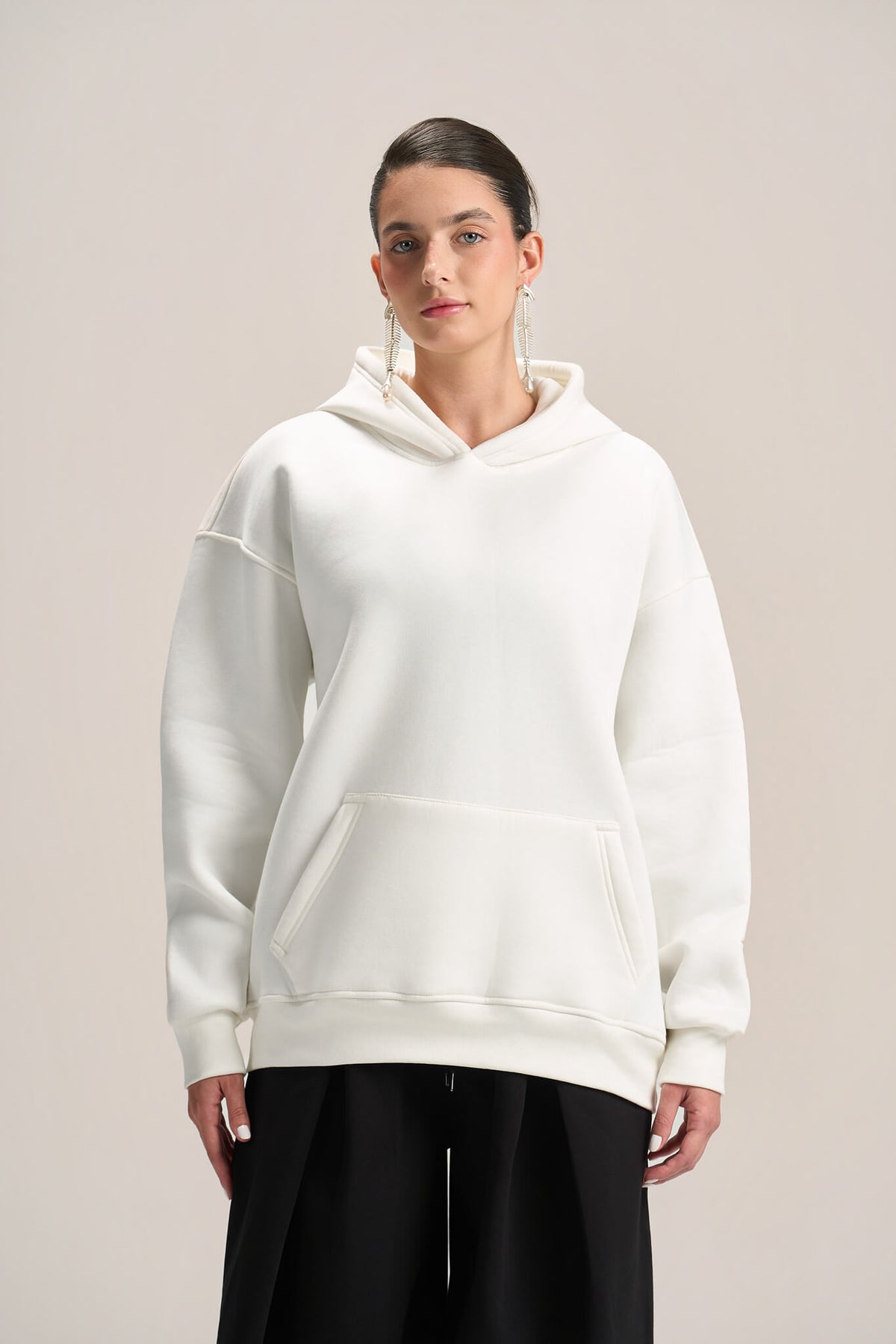 OFF-WHITE OVER-SIZED HOODIE