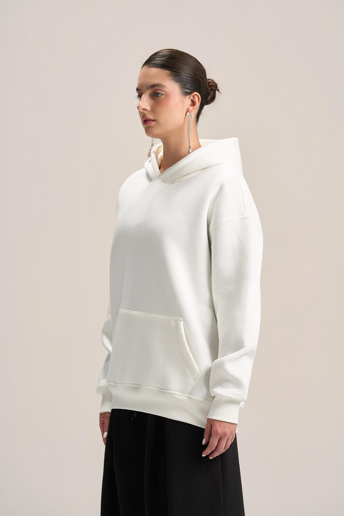 OFF-WHITE OVER-SIZED HOODIE