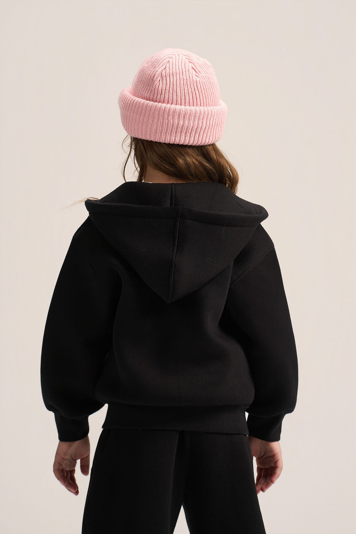 BLACK LITTLE ONES ESSENTIAL ZIP UP HOODIE