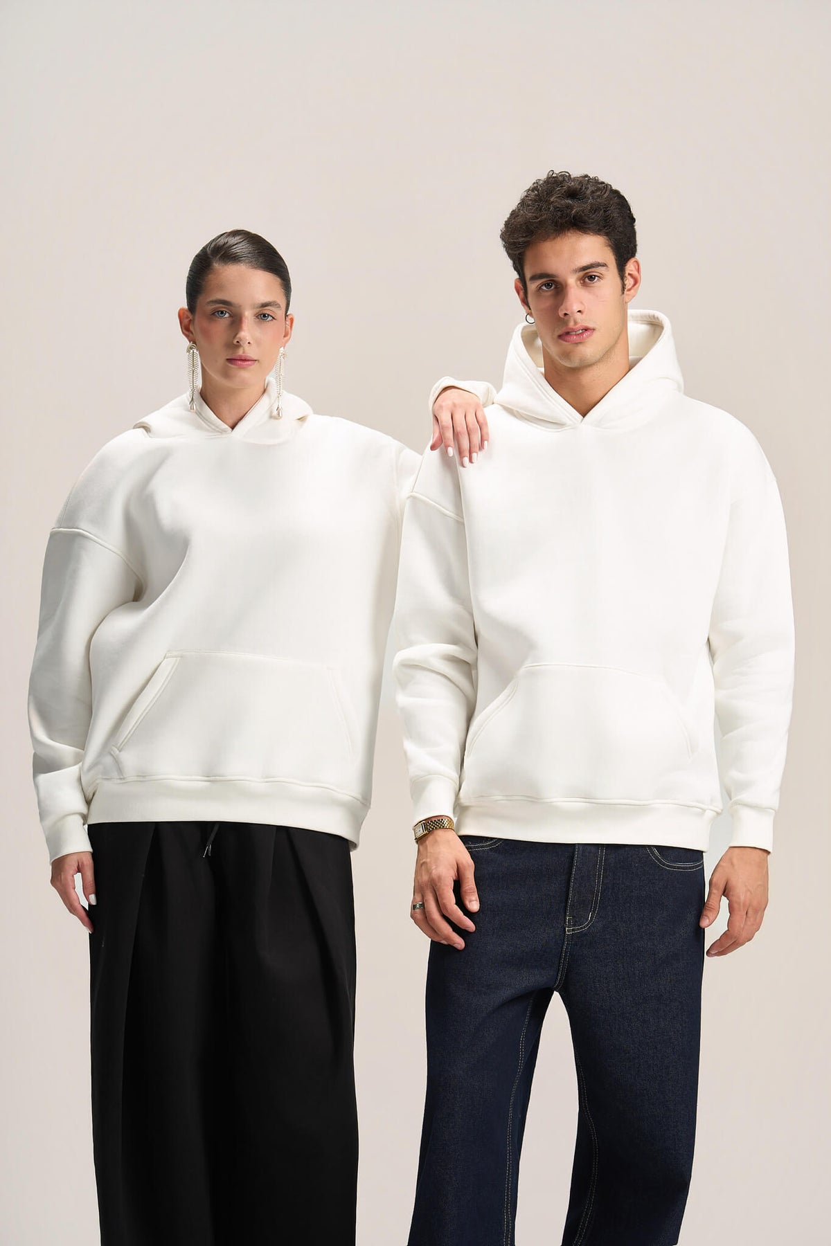 OFF-WHITE OVER-SIZED HOODIE