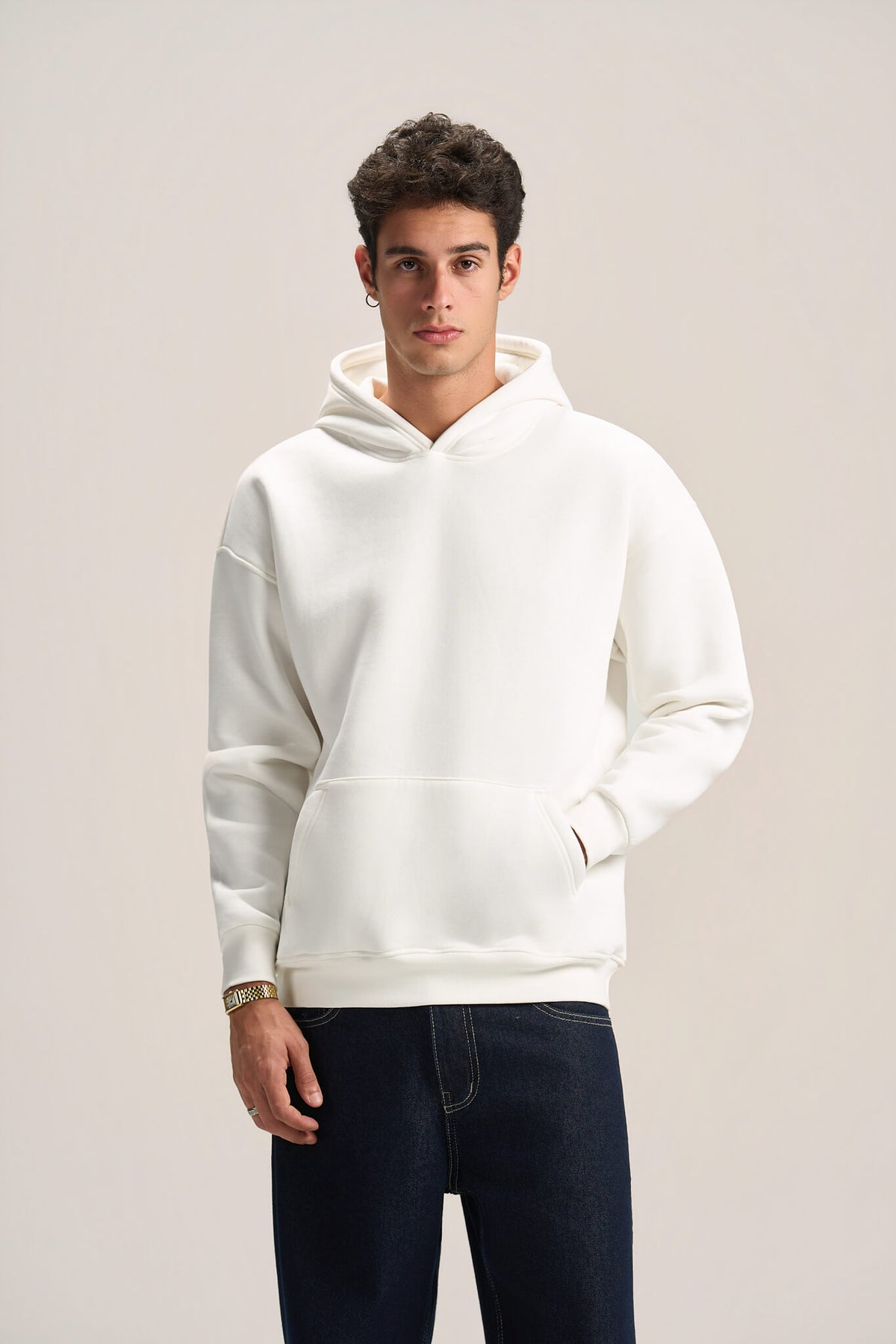 OFF-WHITE OVER-SIZED HOODIE