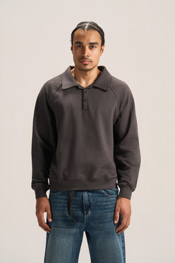 V-NECK COLLAR SWEATSHIRT