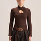 KEYHOLE LONG SLEEVE TOP
