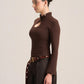 KEYHOLE LONG SLEEVE TOP