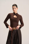 KEYHOLE LONG SLEEVE TOP