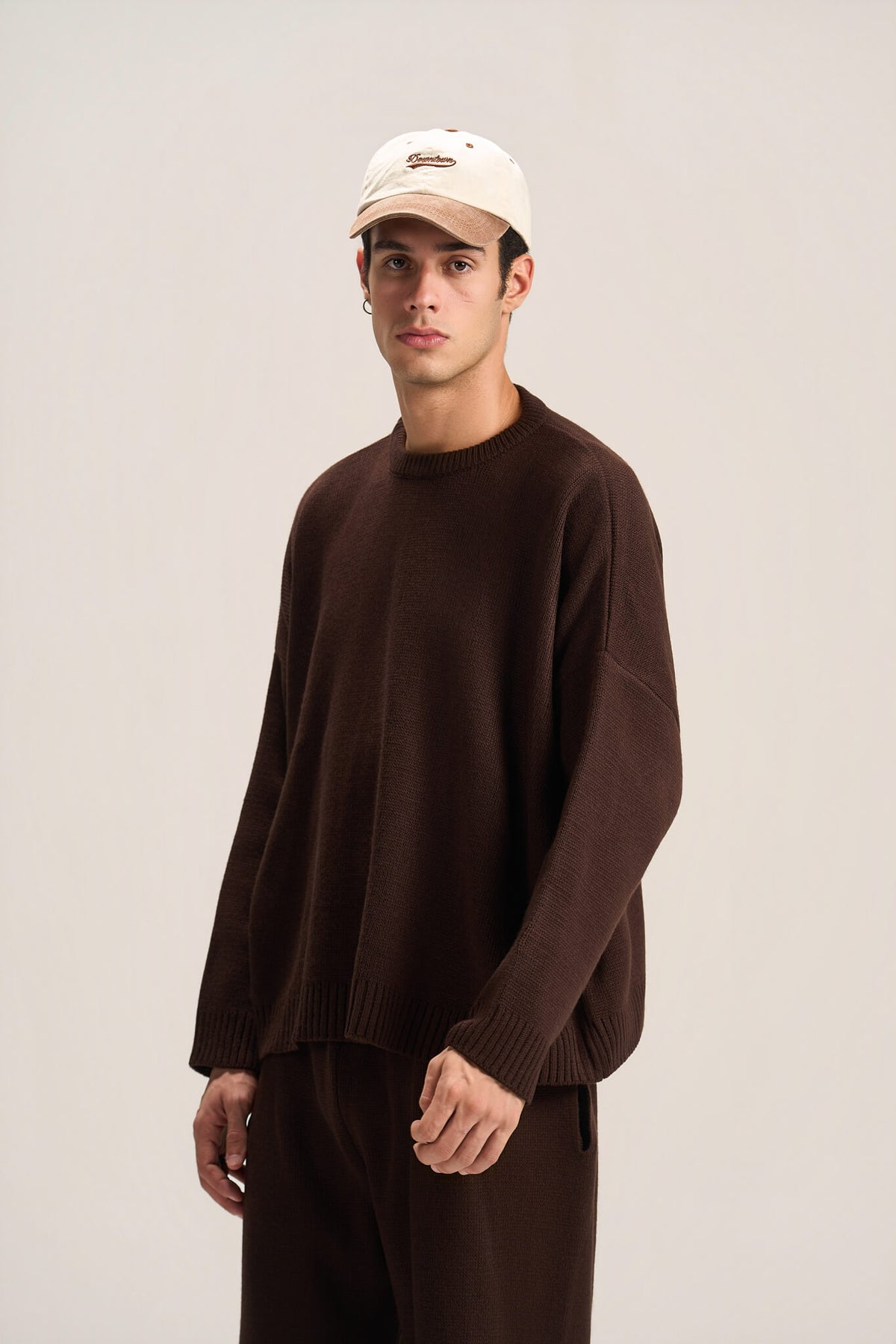 BROWN COZY KNIT PULLOVER
