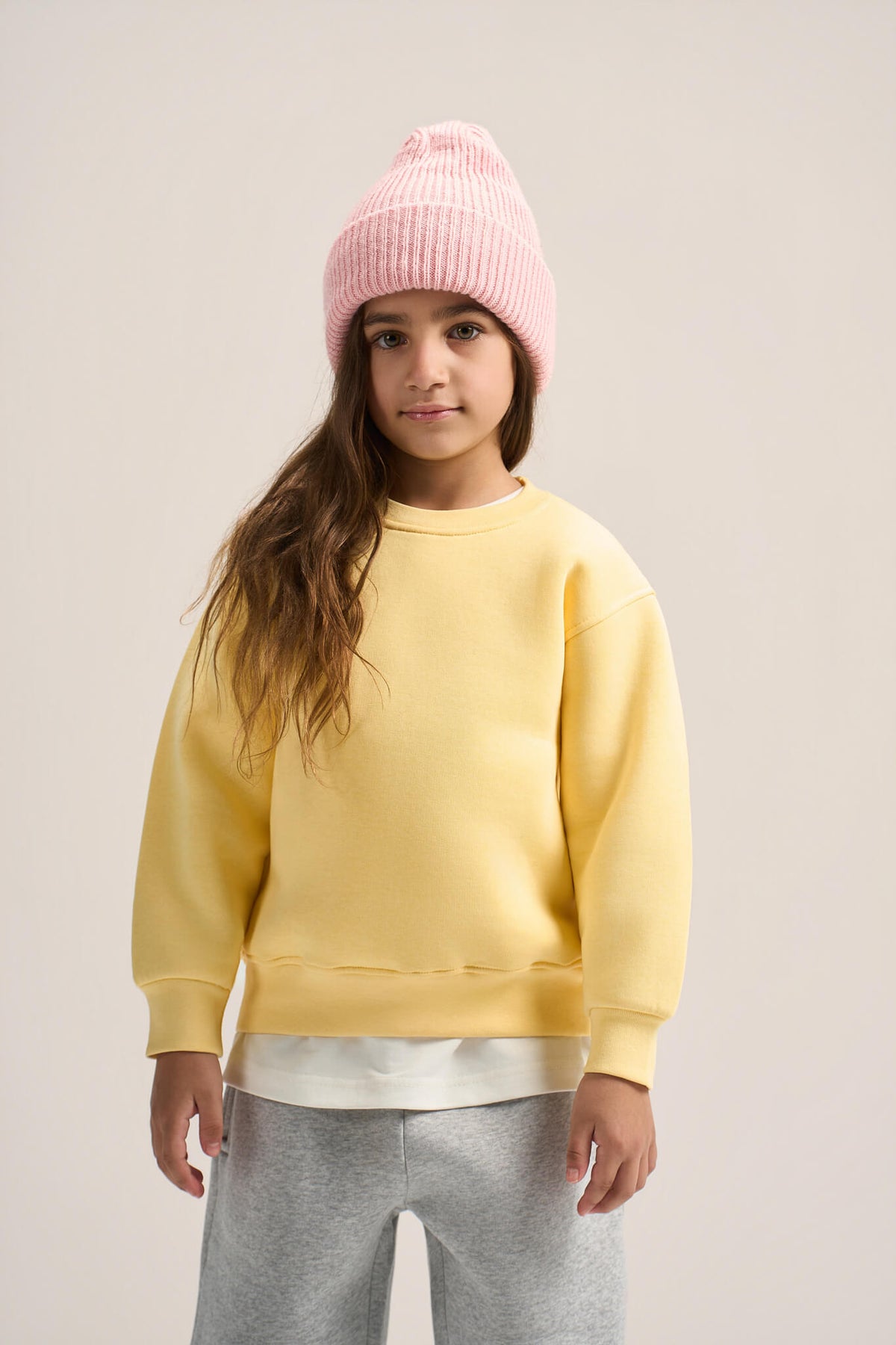 BUTTERMILK YELLOW LITTLE ONES BOXY-FIT CREWNECK