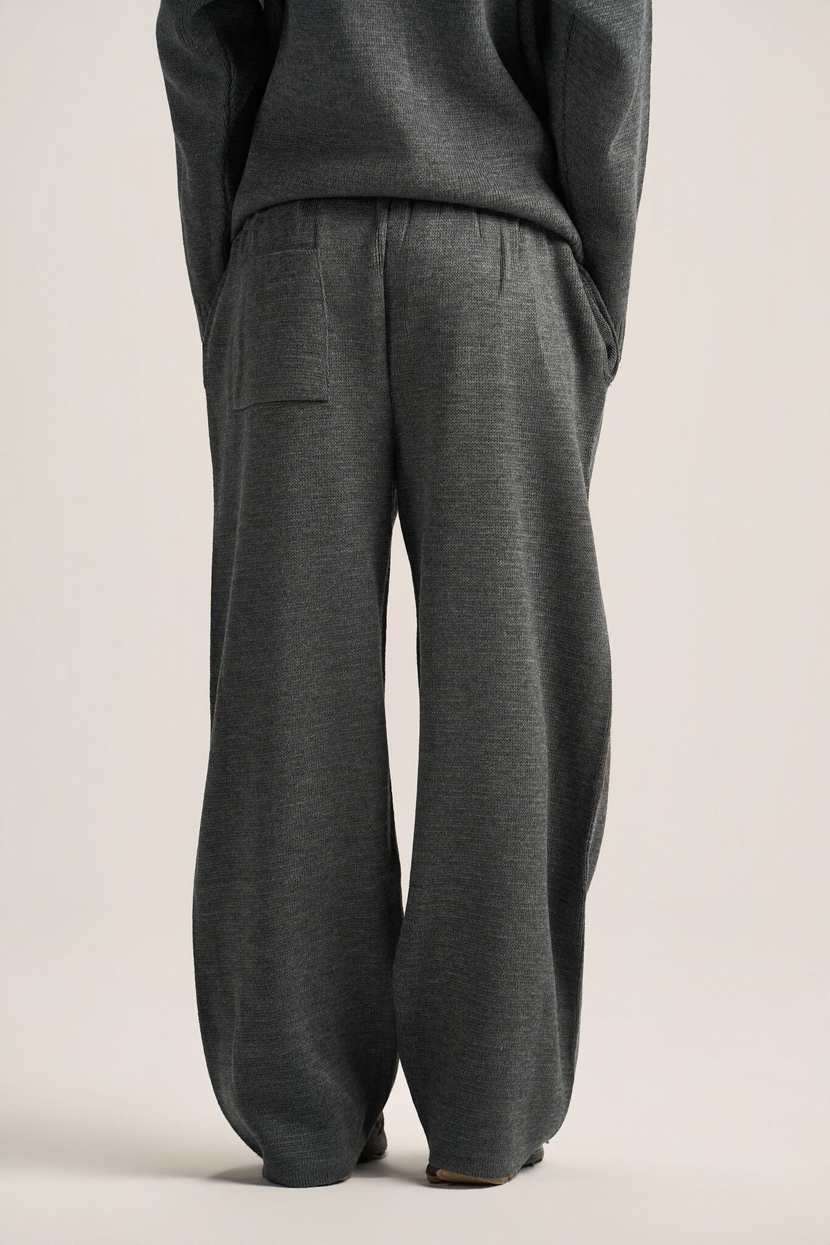 DARK GREY COZY KNIT PANTS