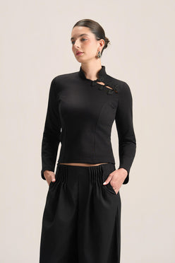 LONG SLEEVE MANDARIN TOP