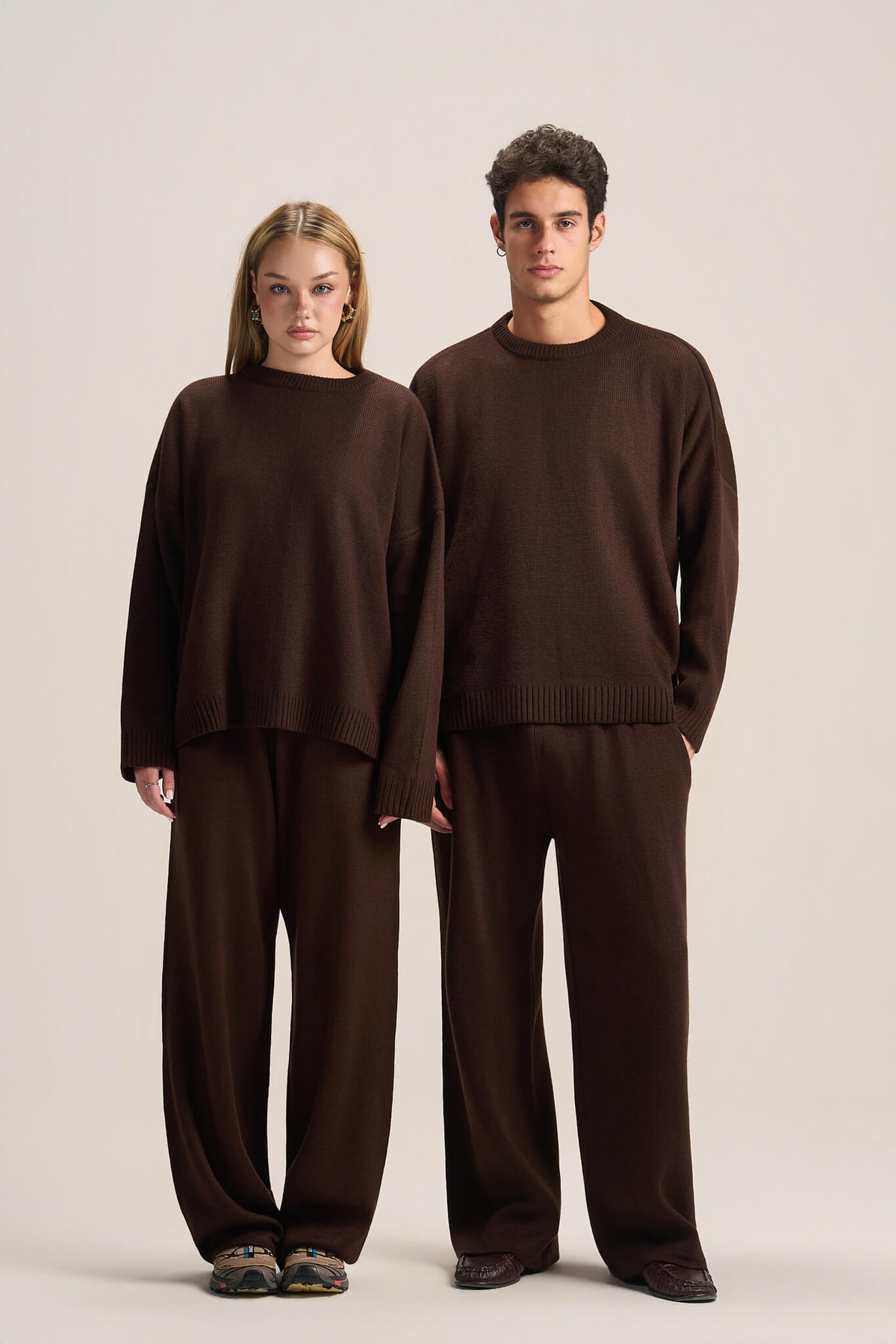 BROWN COZY KNIT PANTS