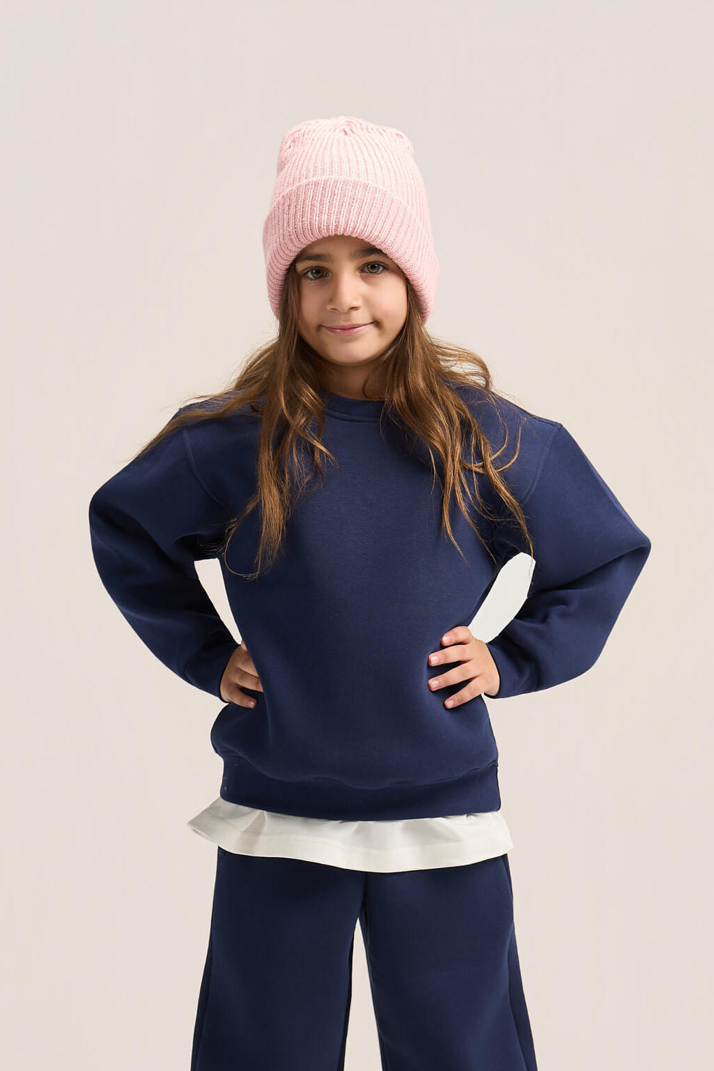 NAVY BLUE LITTLE ONES BOXY-FIT CREWNECK