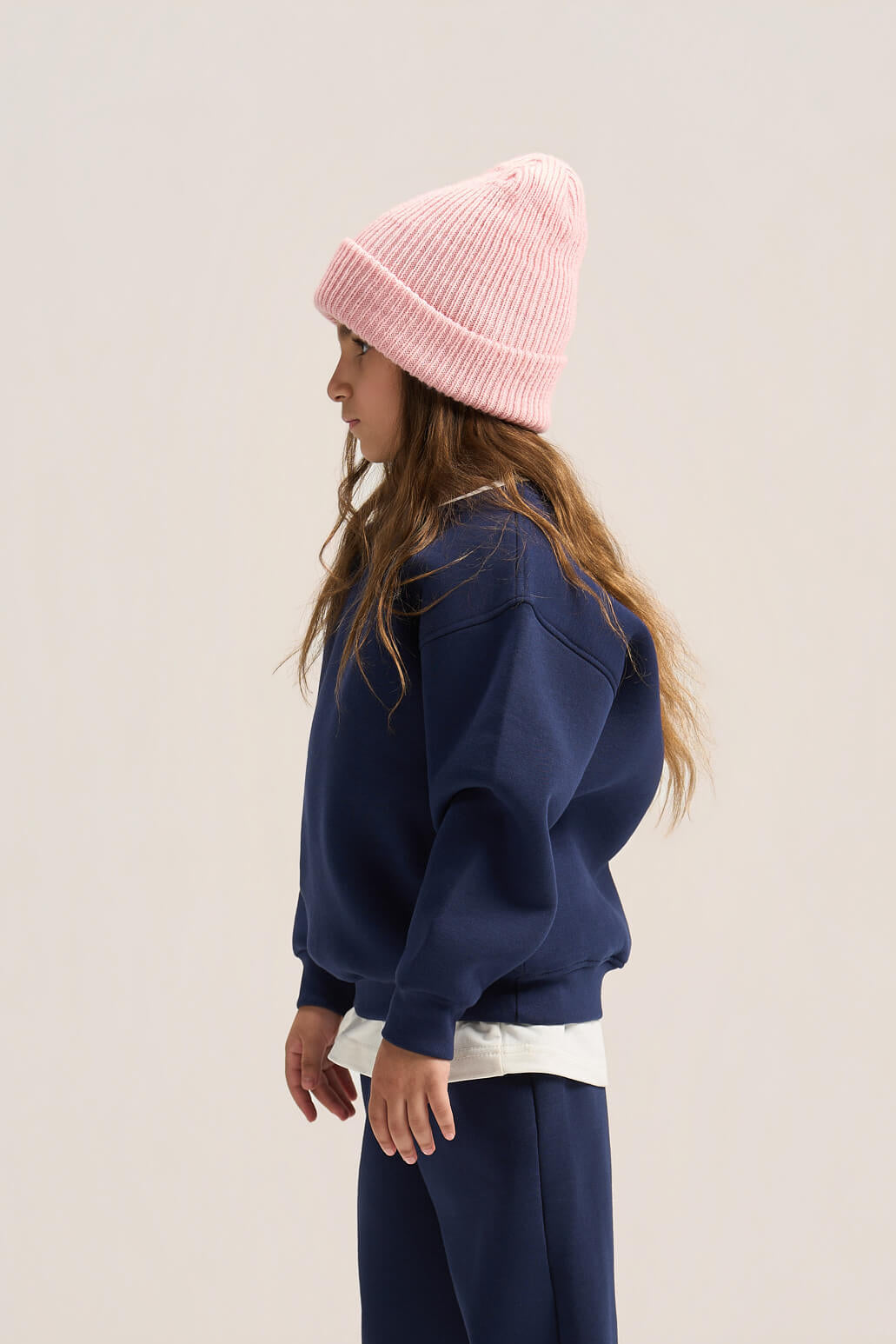 NAVY BLUE LITTLE ONES BOXY-FIT CREWNECK