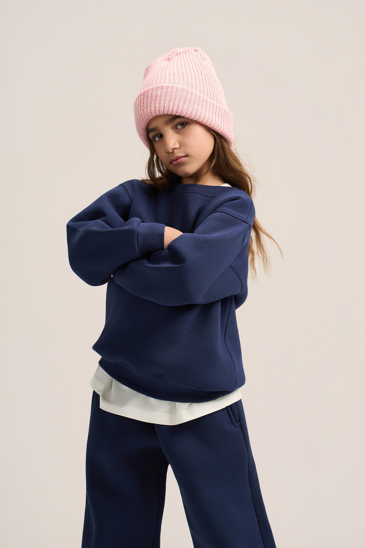 NAVY BLUE LITTLE ONES BOXY-FIT CREWNECK
